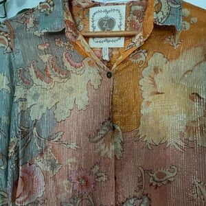 Elegant Floral Button Down Shirt